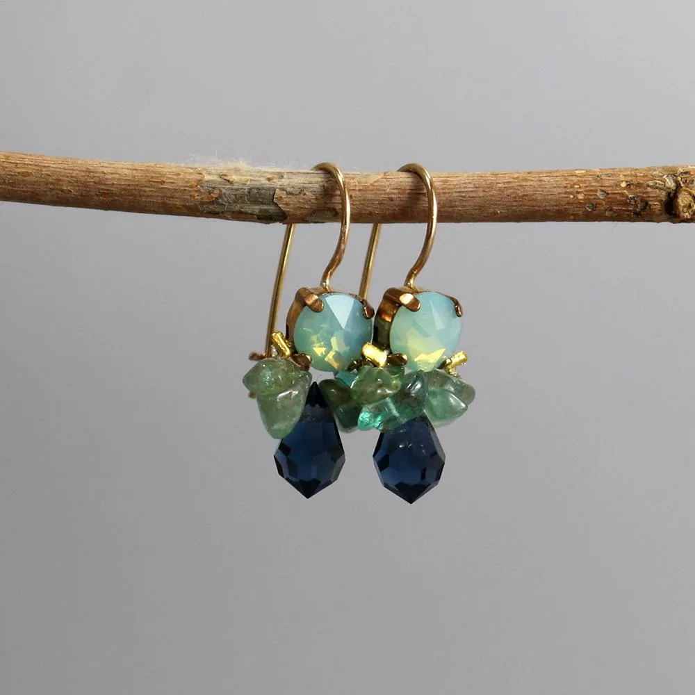 Blue Swarovski Apatite Bee Earrings