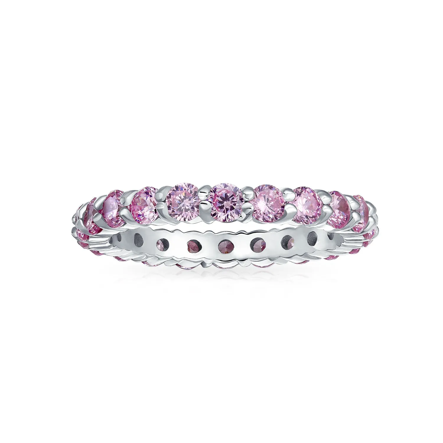 Bridal Cocktail Statement Ring: CZ Eternity Wedding Band Sterling Silver