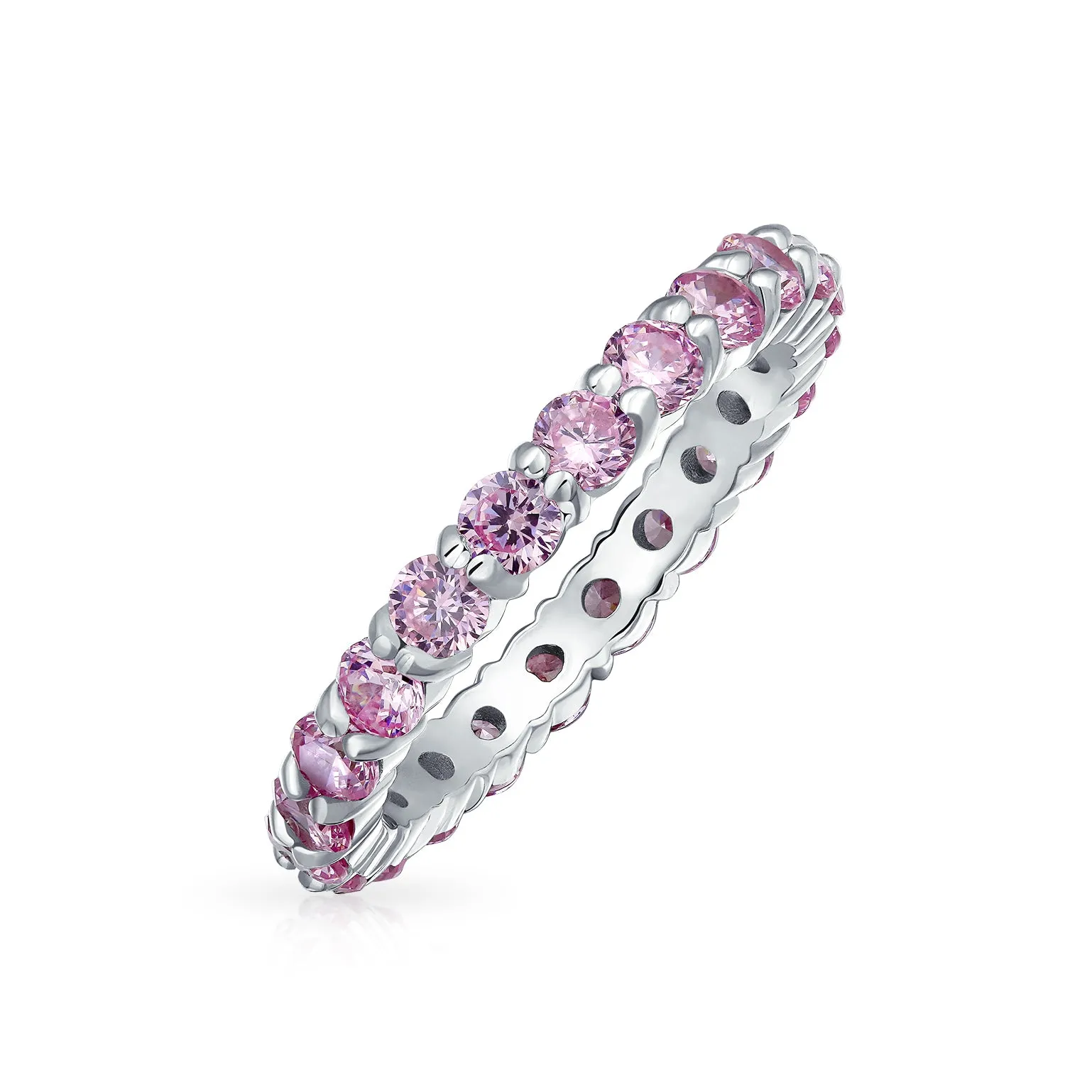 Bridal Cocktail Statement Ring: CZ Eternity Wedding Band Sterling Silver