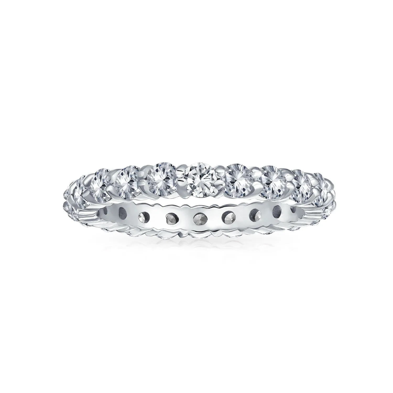 Bridal Cocktail Statement Ring: CZ Eternity Wedding Band Sterling Silver