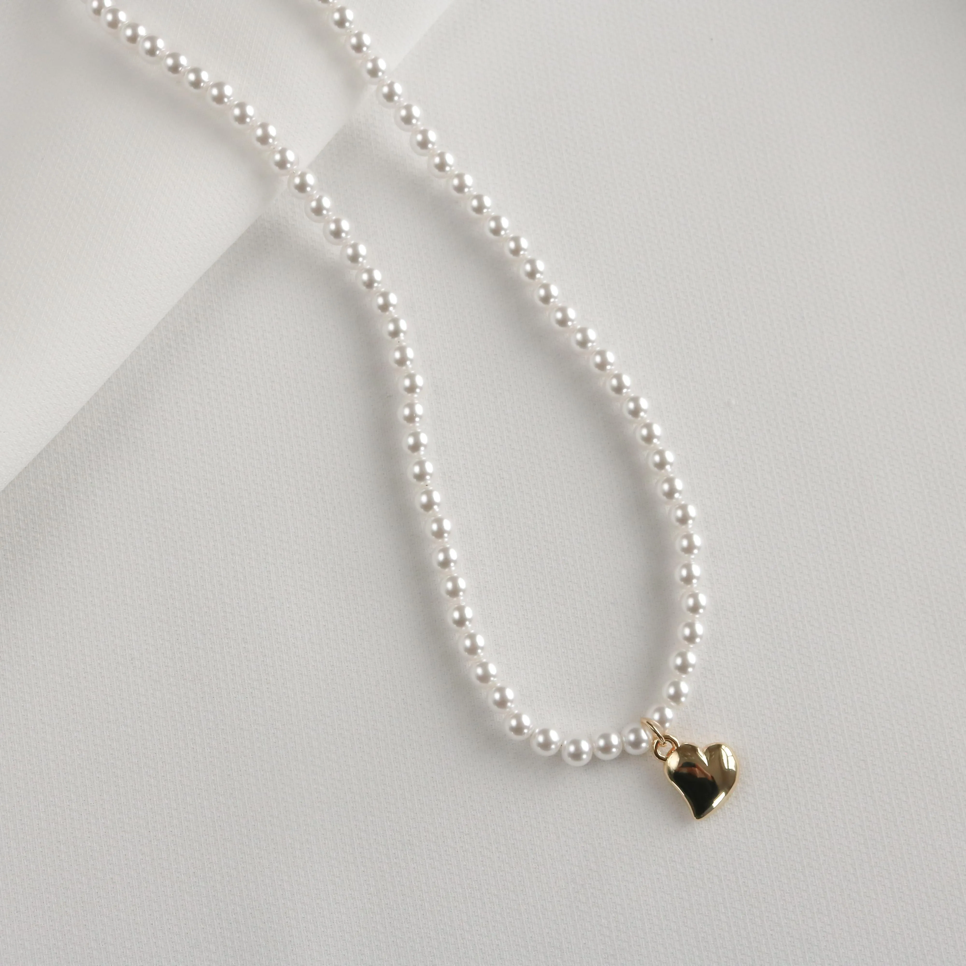 Bridget Pearl Gold Heart Necklace