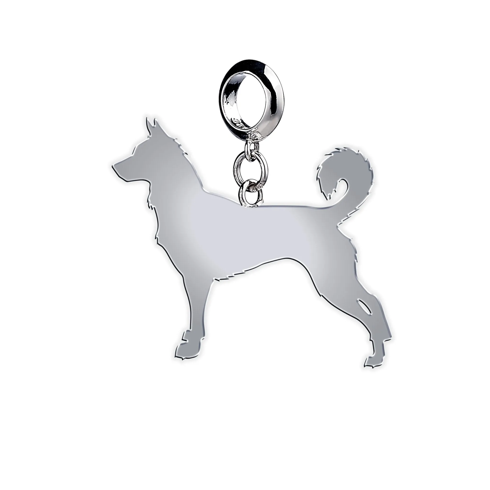 Canaan Dog Silhouette Silver Charm