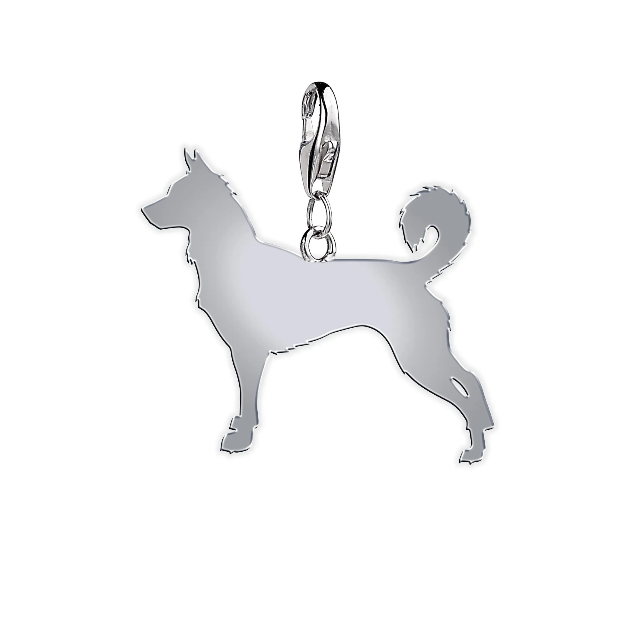 Canaan Dog Silhouette Silver Charm