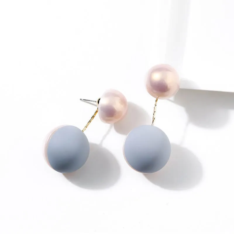 Candy Mixed Color Double Sided Pearl Stud Earrings