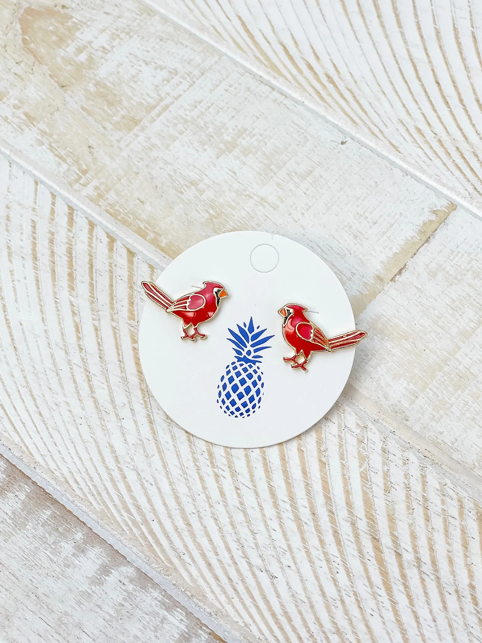 Cardinal Signature Enamel Studs by Prep Obsessed