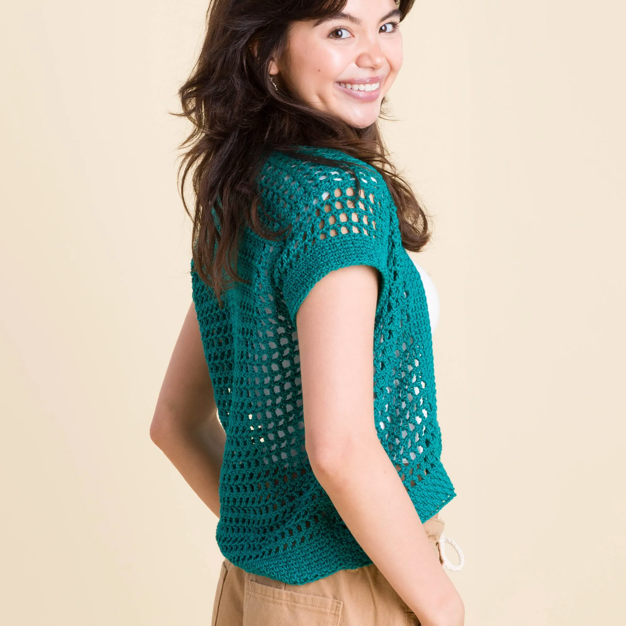 Caron Meshy Crochet Cardigan