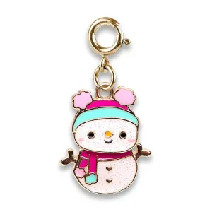 Charmit Gold Swivel Snowman Charm - White