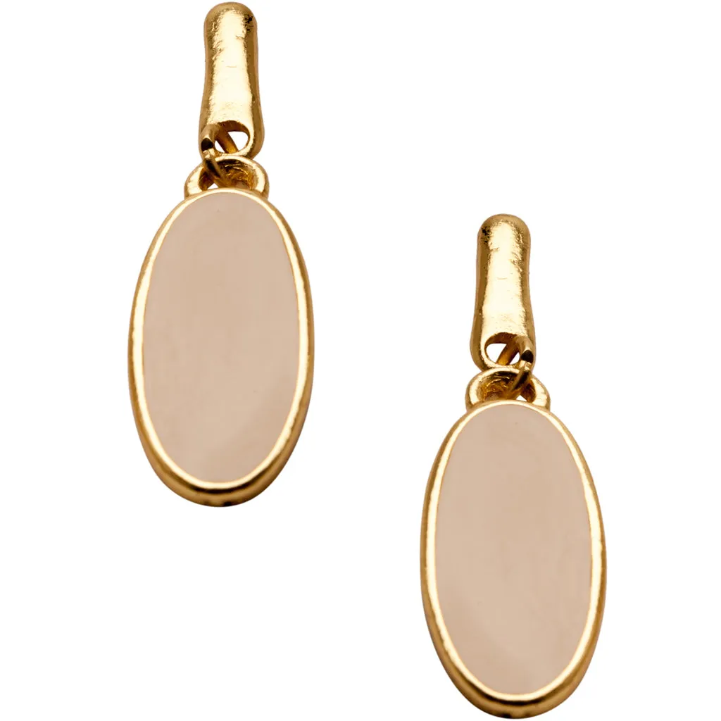 Chic Beige Earrings in Gold