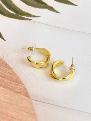 Chic Gold Twisted Hoop Earrings