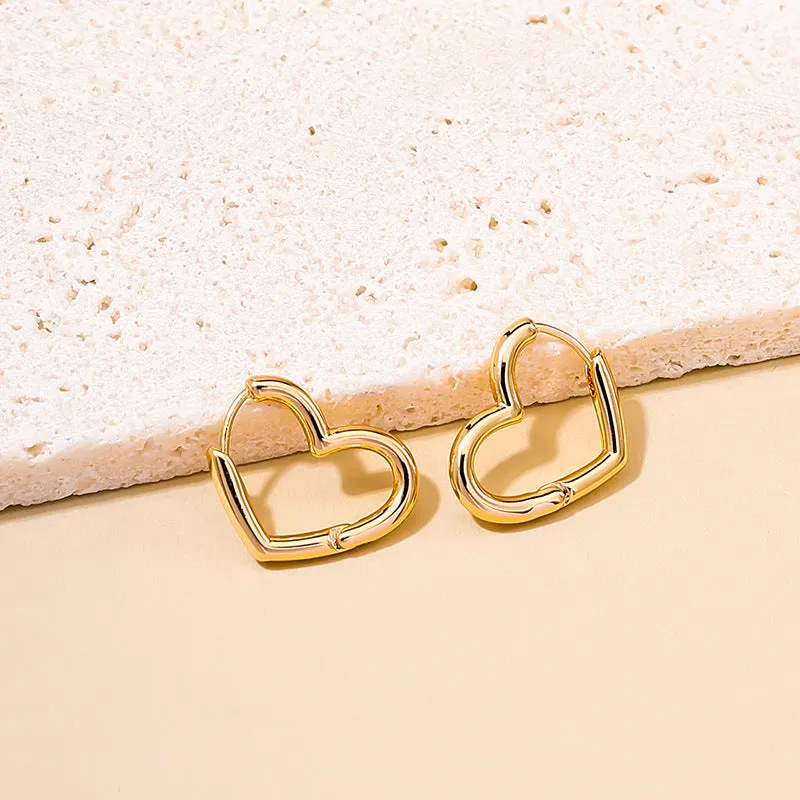 Chic Heart-shaped Metal Earrings - Vienna Verve Collection by Planderful