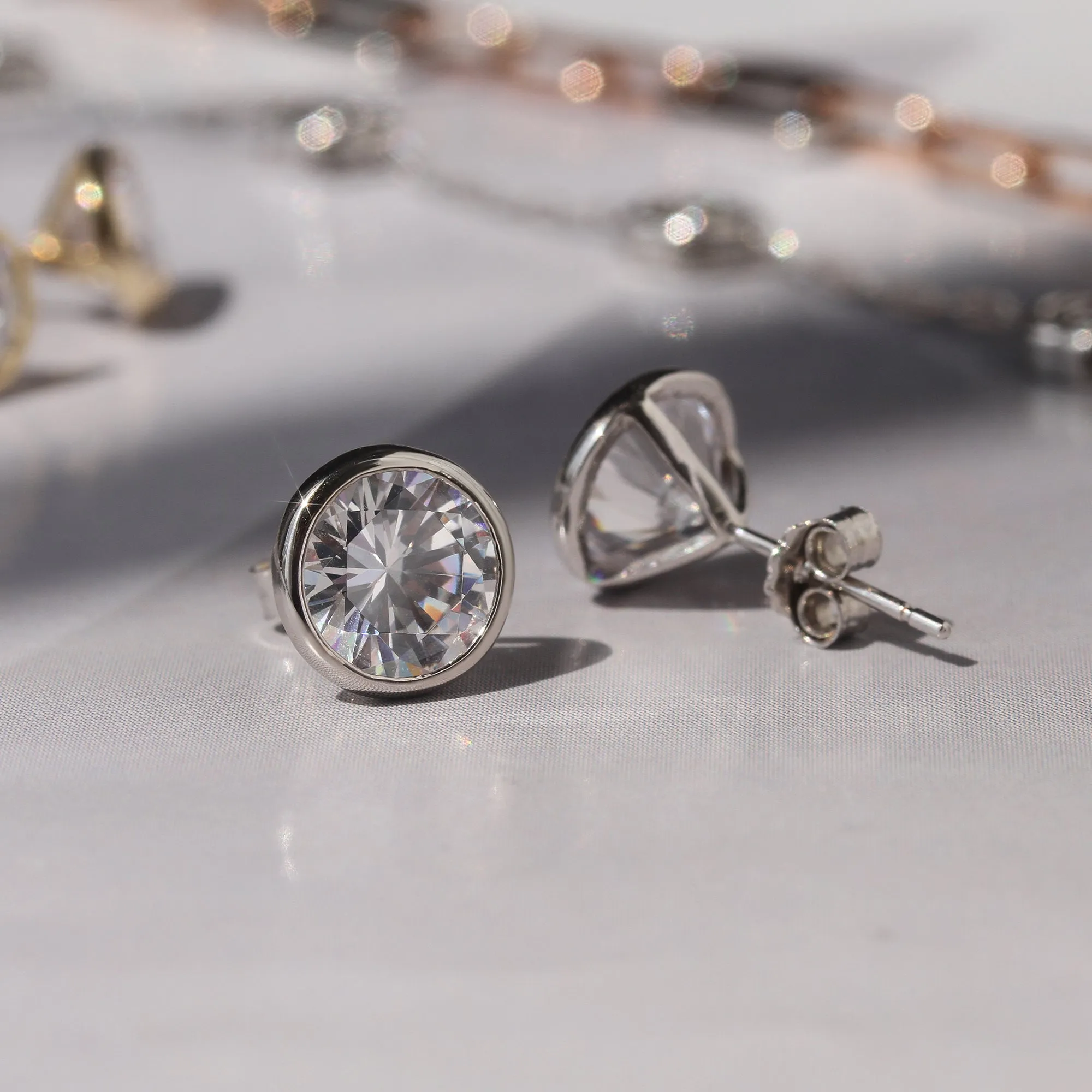 Chic Shimmer Martini Bezel Studs