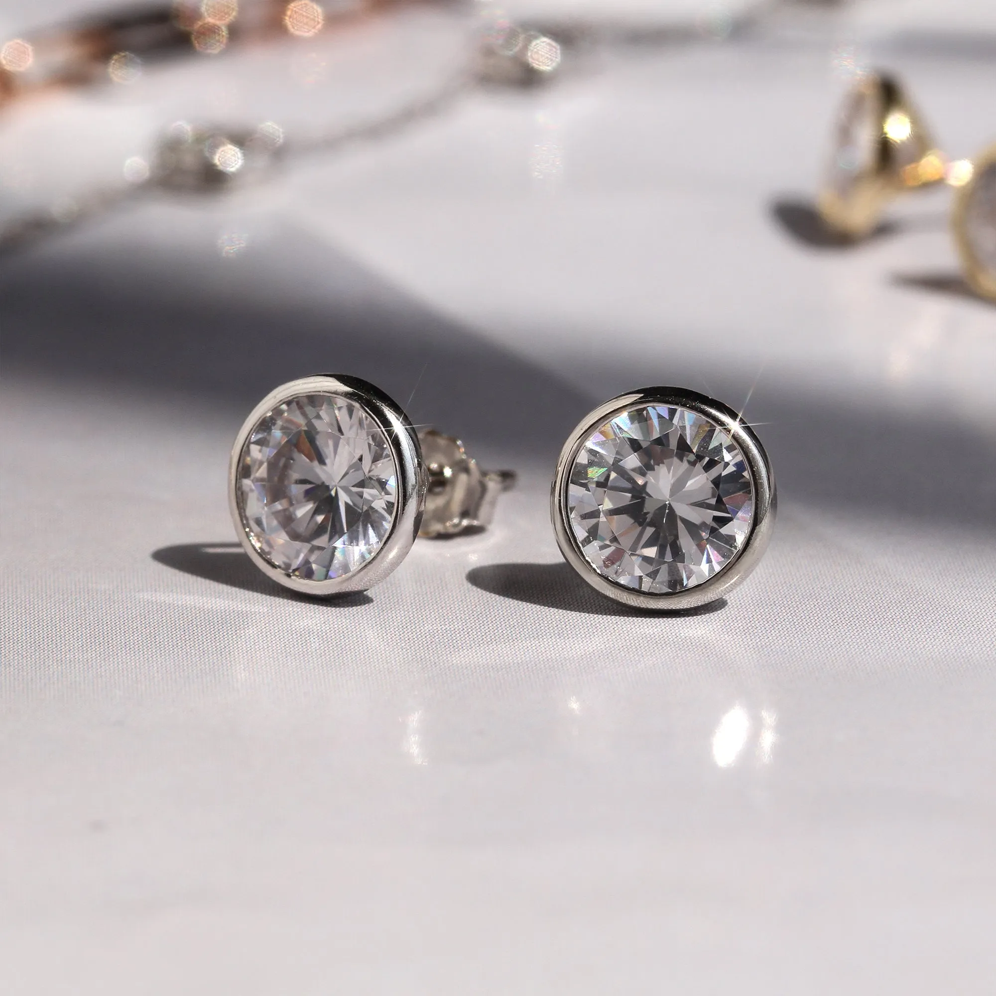 Chic Shimmer Martini Bezel Studs