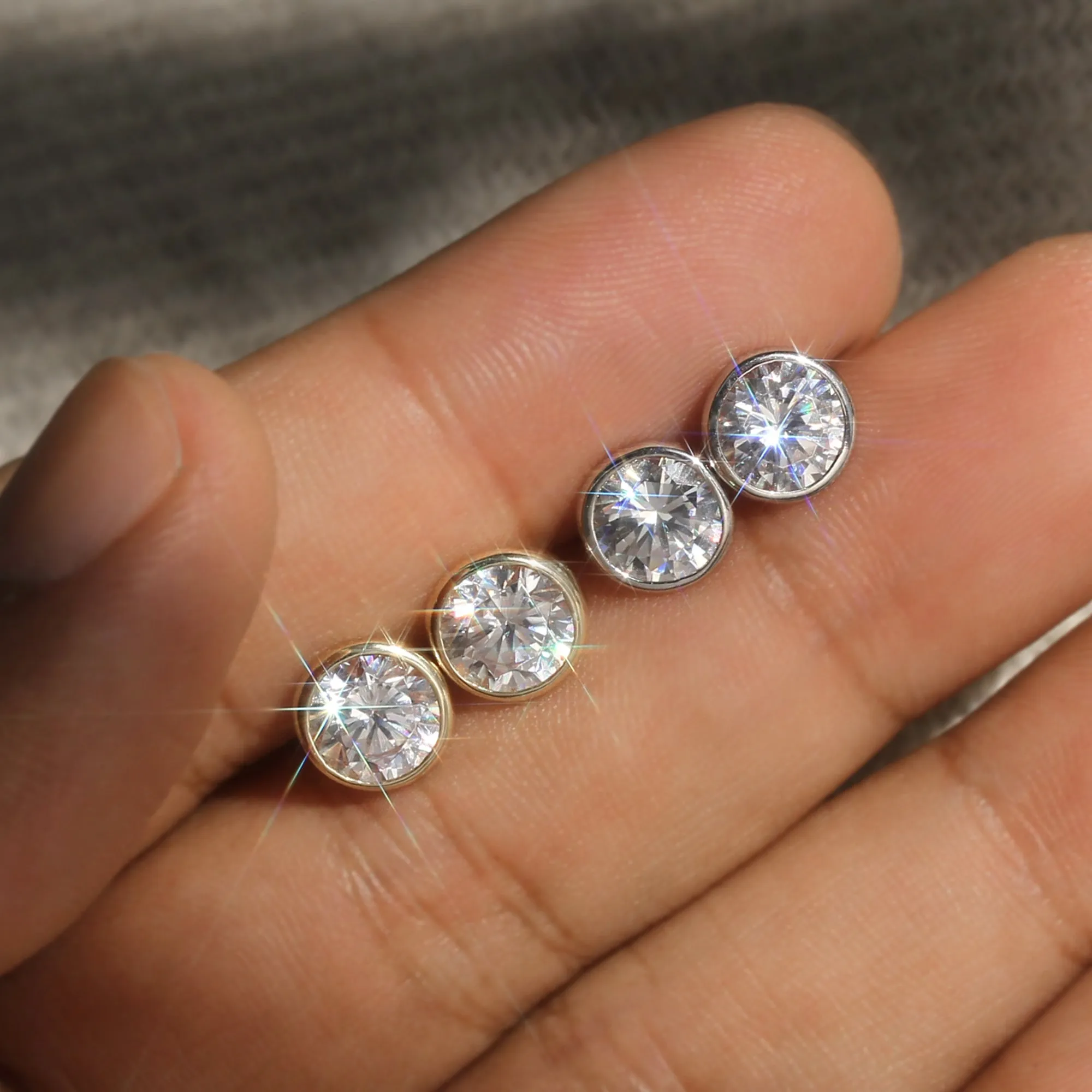 Chic Shimmer Martini Bezel Studs