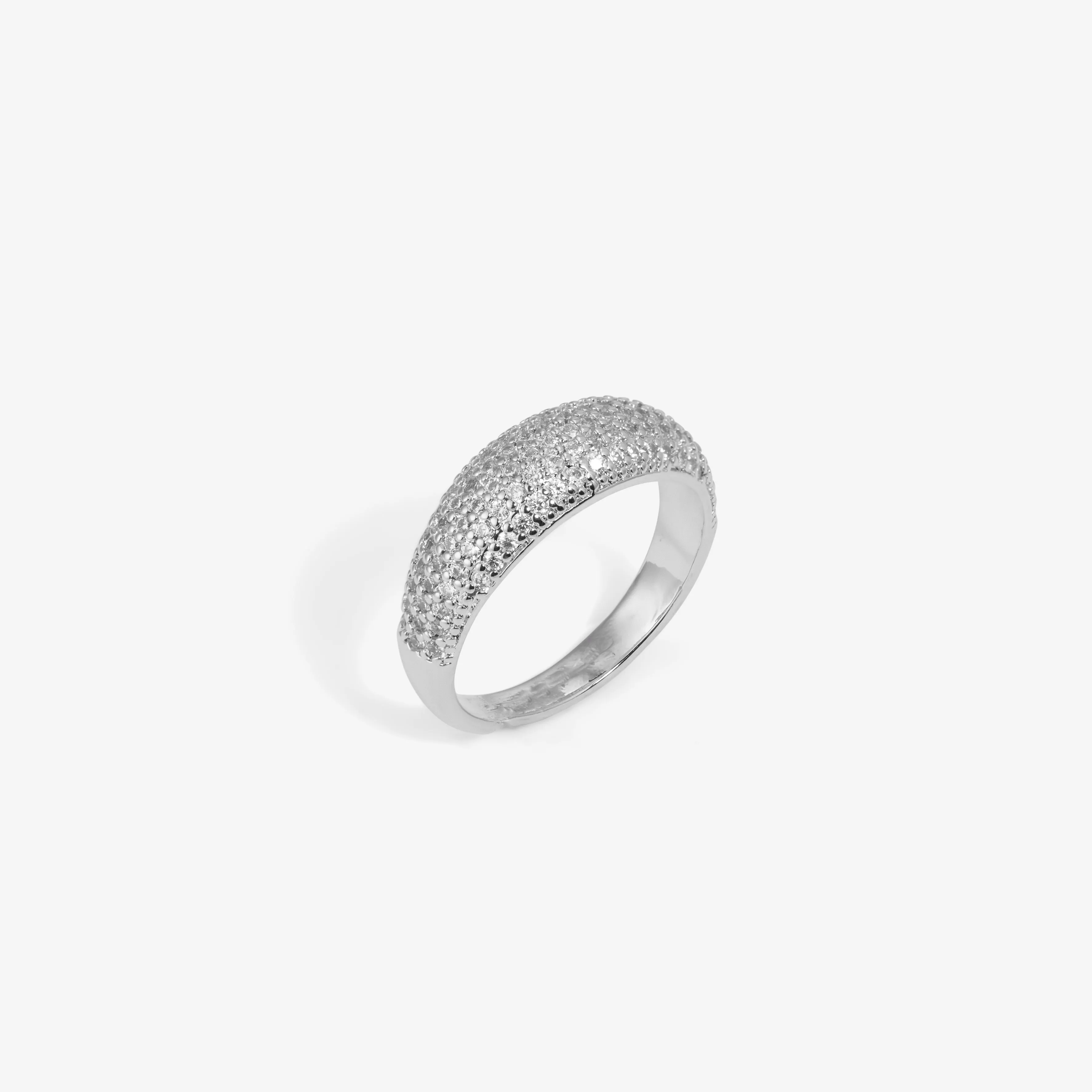 CHUNKY PAVÉ RING Silver