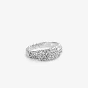 CHUNKY PAVÉ RING Silver