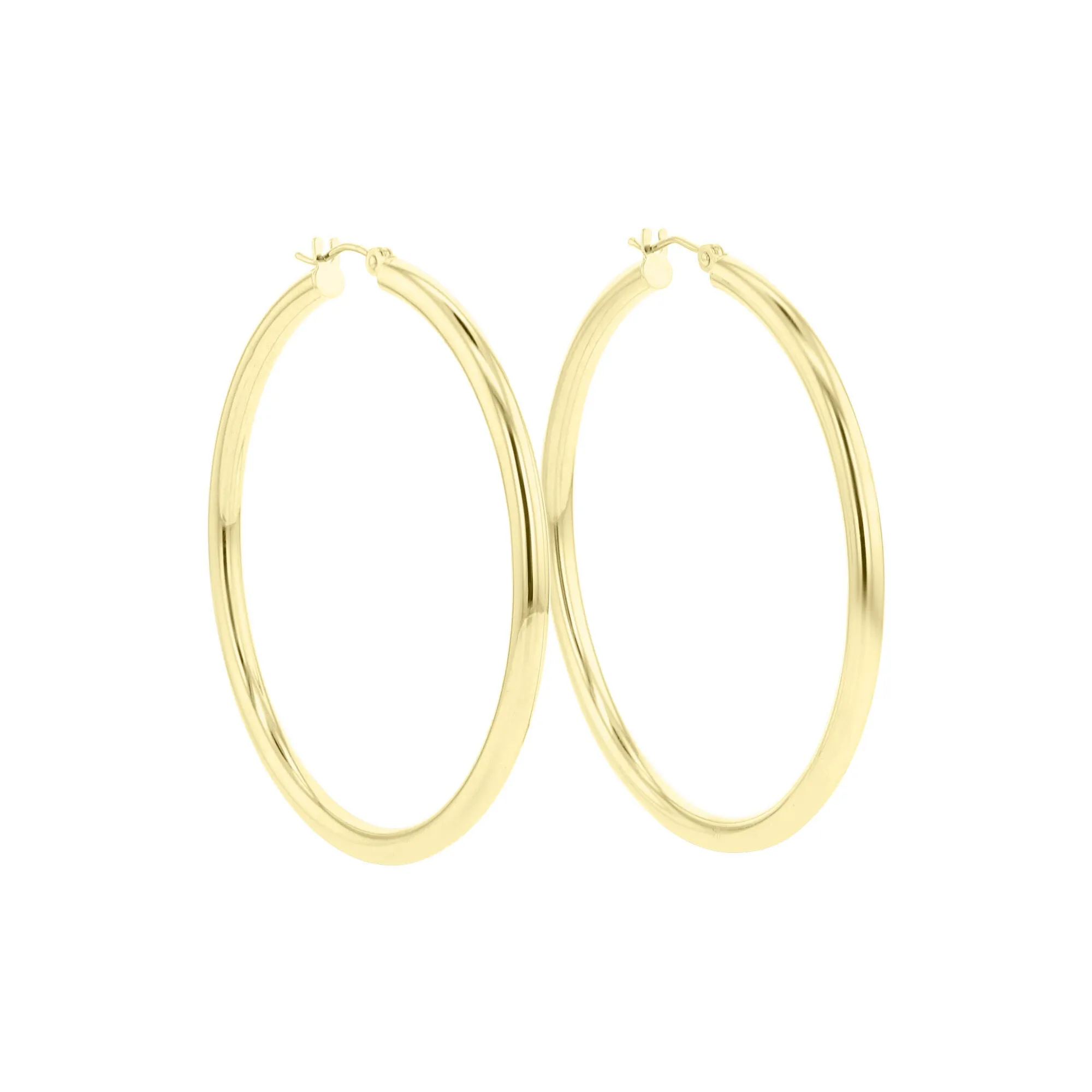 Classic Gold Hoop Earrings - 3x50mm