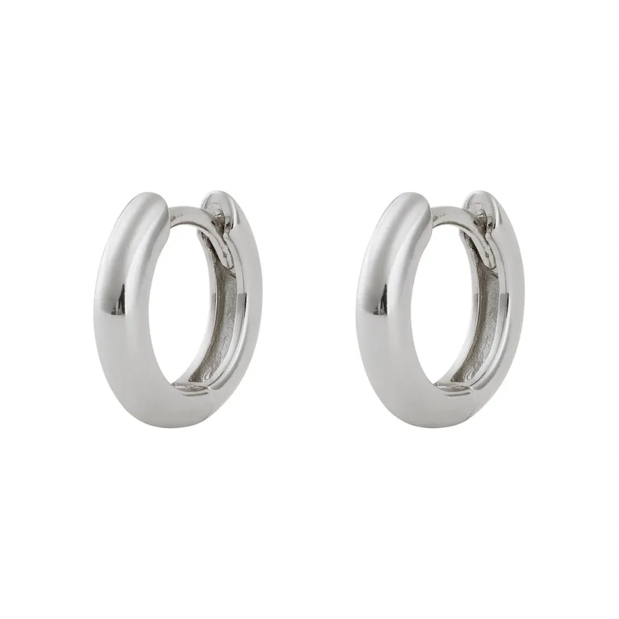 Classic Silver 7mm Baby Huggie Earrings