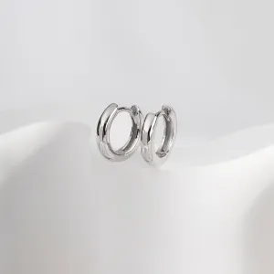 Classic Silver 7mm Baby Huggie Earrings