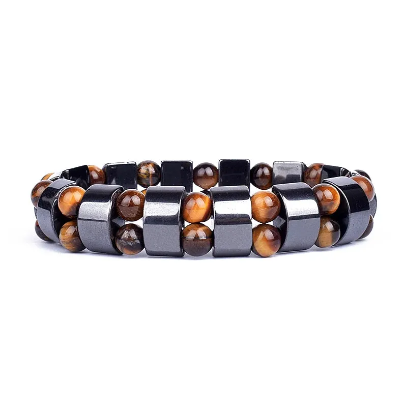 Classical Wave Hematite Energy Bracelets Men Nature High Polish Hematite Magnetic Bracelets for Women New Fashion Energy Jewelry