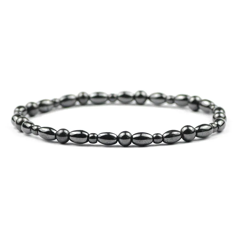 Classical Wave Hematite Energy Bracelets Men Nature High Polish Hematite Magnetic Bracelets for Women New Fashion Energy Jewelry