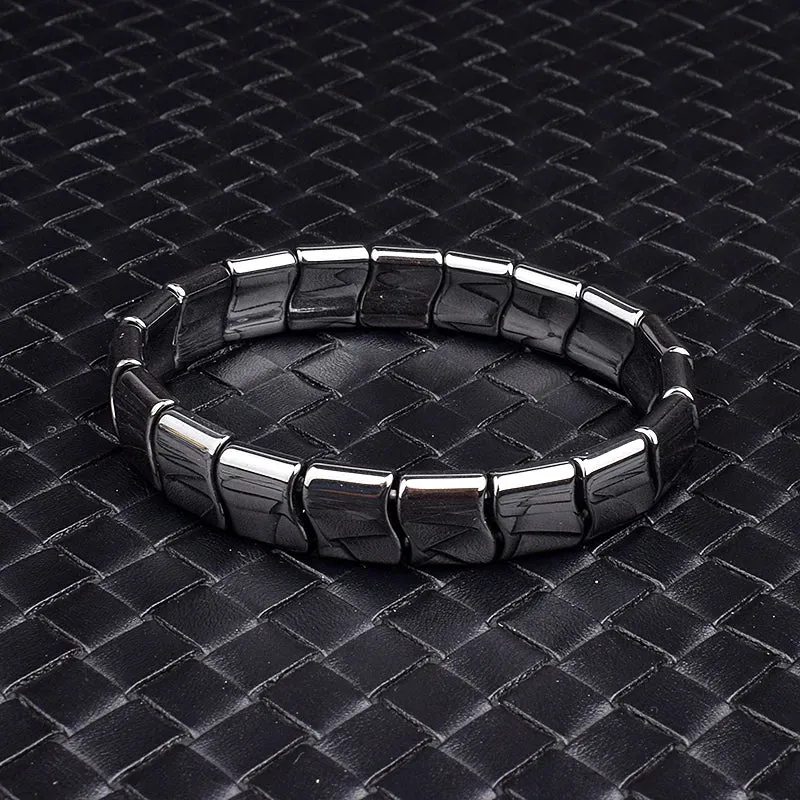 Classical Wave Hematite Energy Bracelets Men Nature High Polish Hematite Magnetic Bracelets for Women New Fashion Energy Jewelry