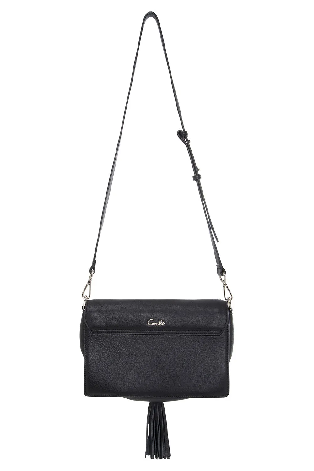 CONVERTABLE LEATHER C-B BAG BLACK