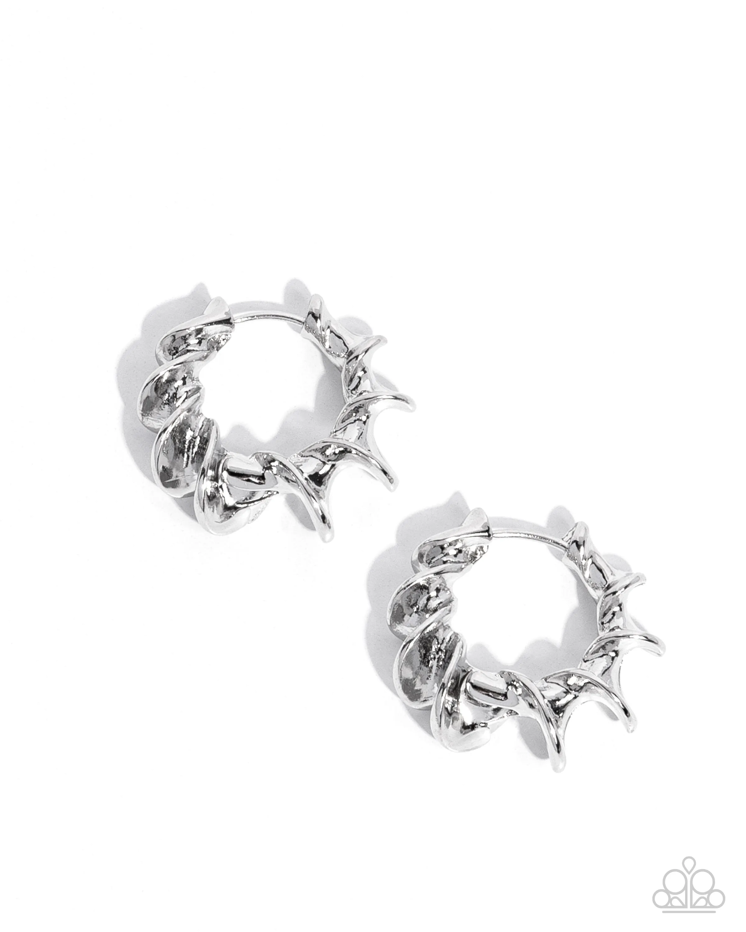 Corkscrew Chic - Silver Earrings