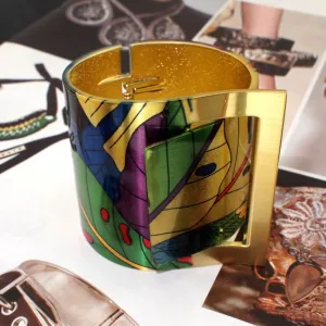 Creative, Artsy Unique Fashion Painting Cuff Bracelets. Cool Fashion  Colorful Bracelet. Make A Statement!