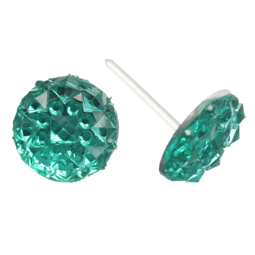 Crocodile Button Studs Hypoallergenic Earrings for Sensitive Ears Made with Plastic Posts