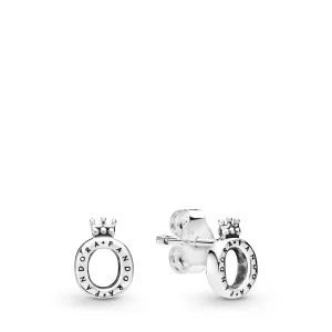 Crown O sterling silver stud earrings