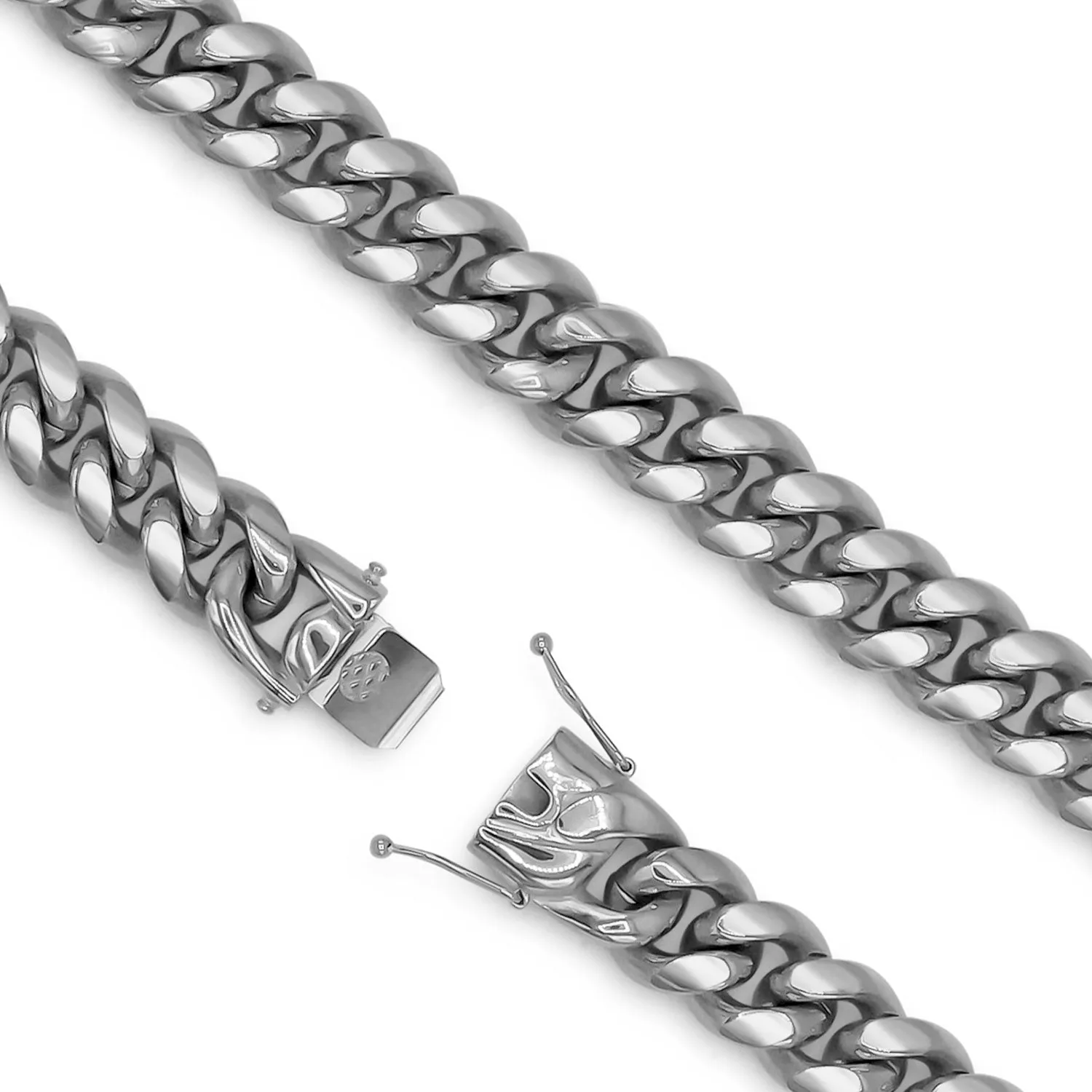 Cuban Link Chain Silver Curb Bracelet 8.5" Stainless Steel Jewelry For Men