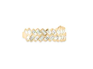 Double Row Baguette Yellow Gold Ring