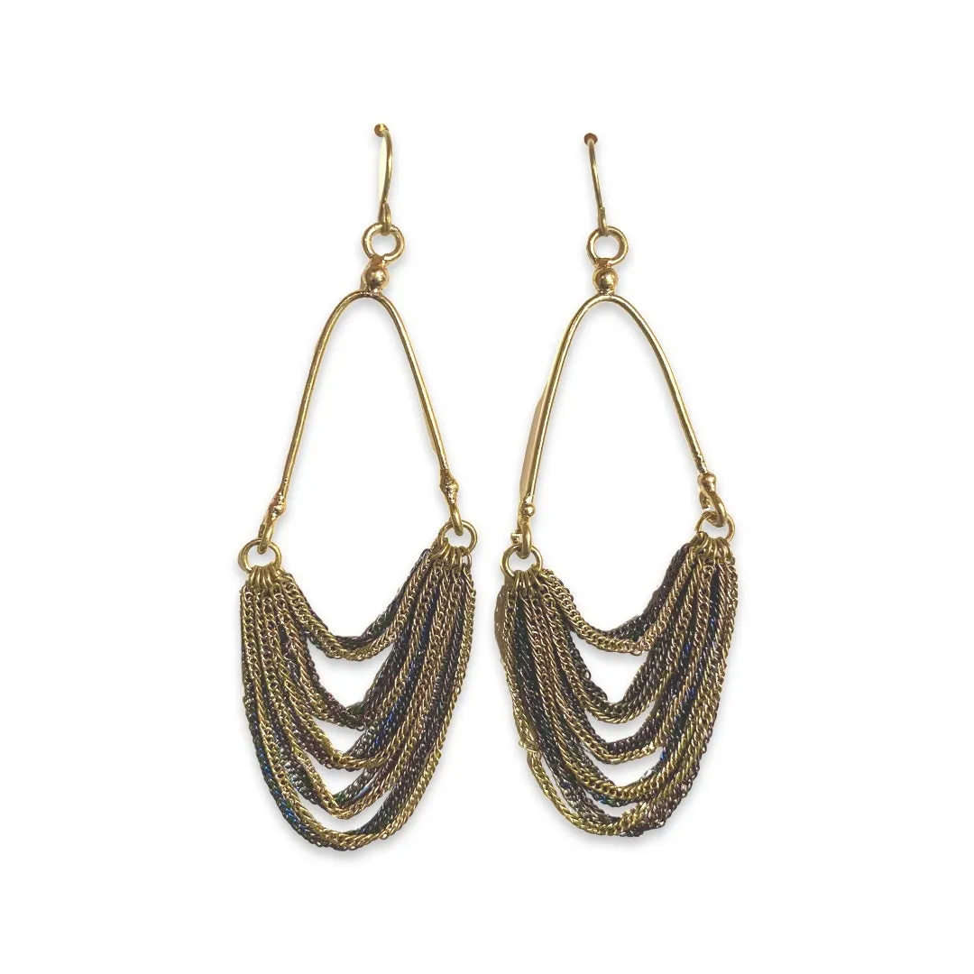 Draped Mixed Metal Earrings