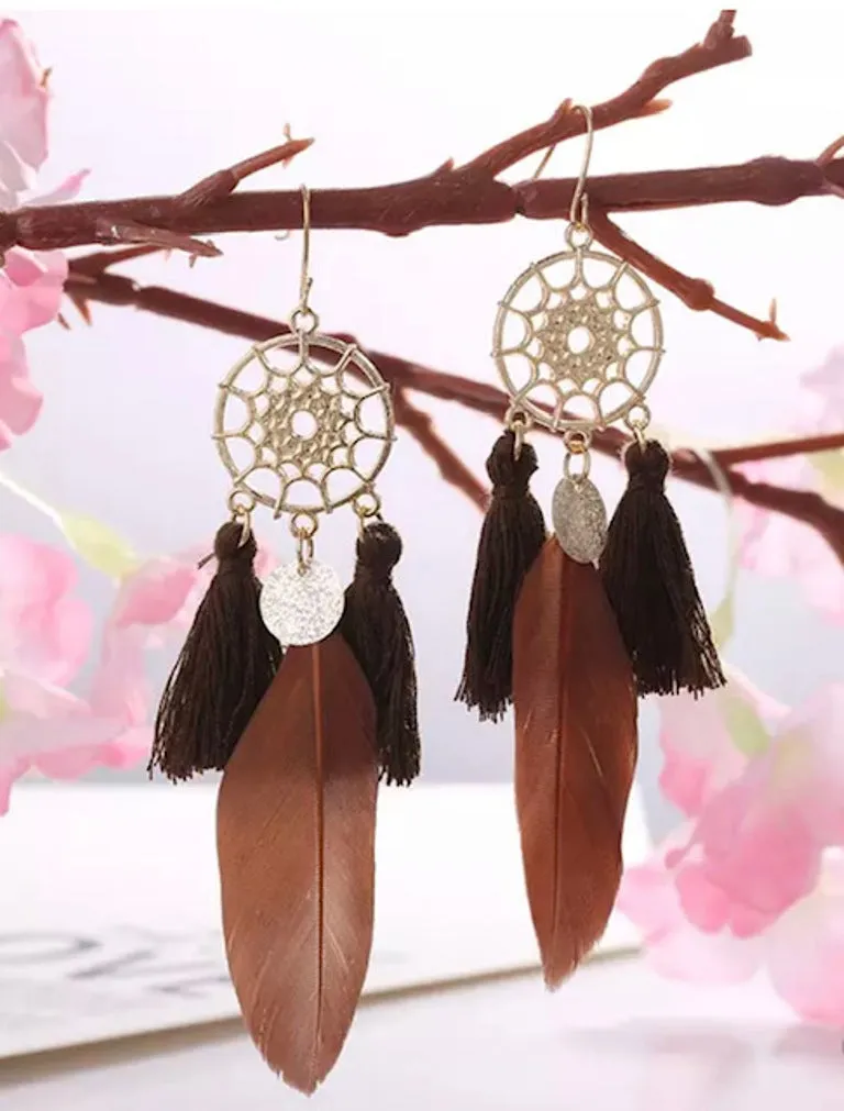 Dreamcatcher Feather Earrings