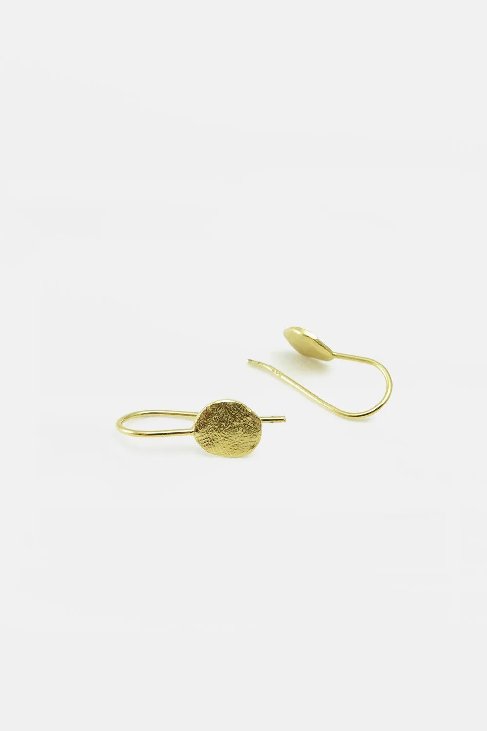 Earrings - Classic Textured Round Vermeil