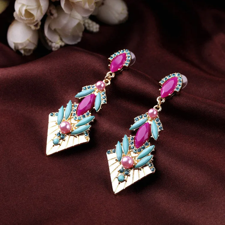 Elegant Color Female Long Personality Classic Earrings Fashion Jewelry