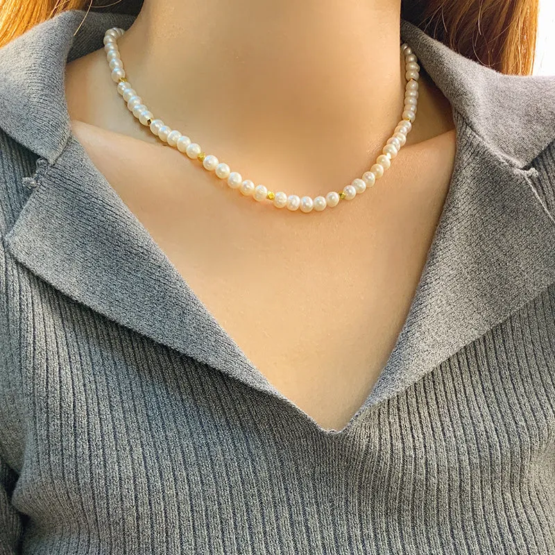 Elegant Freshwater Pearl Clavicle Necklace