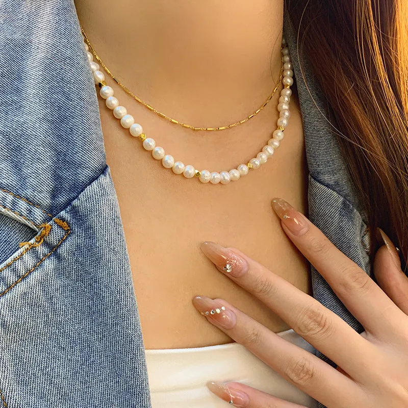 Elegant Freshwater Pearl Clavicle Necklace