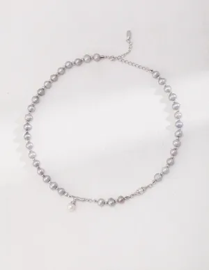 Elegant Gray Pearl Necklace