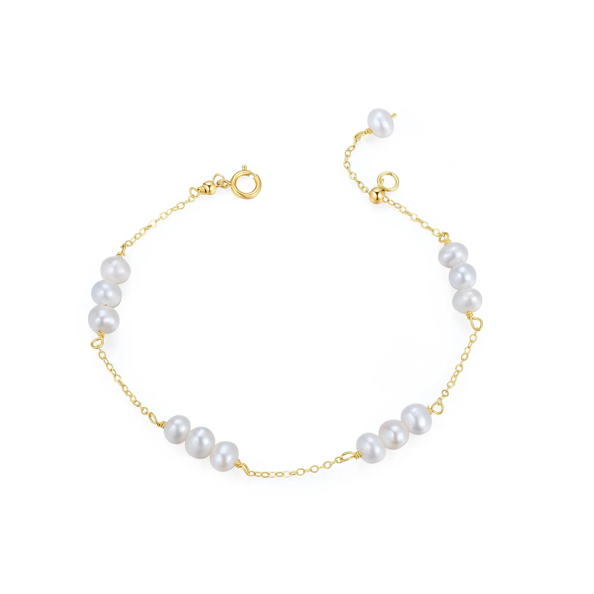 Embellished Series Classic Triple Bead Pearl Bracelet