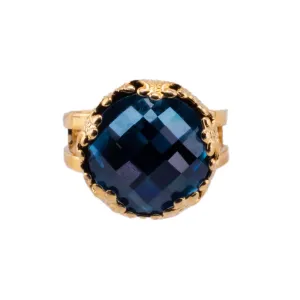 Extra Luxurious Faceted Ring in "Denim Blue" *Custom*