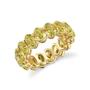 Fancy Yellow Oval Diamonds Eternity Band