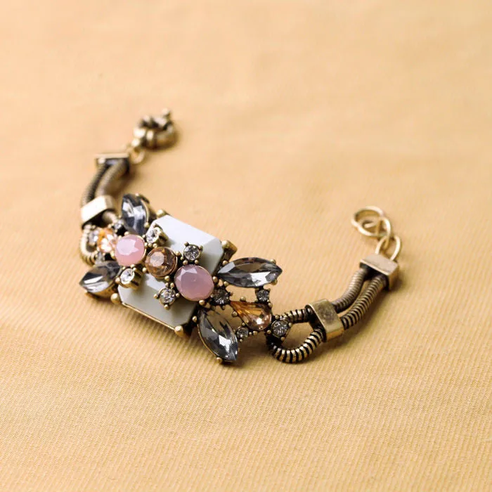 Fashion Jewelry Resin Plant Antique Charm Bracelet