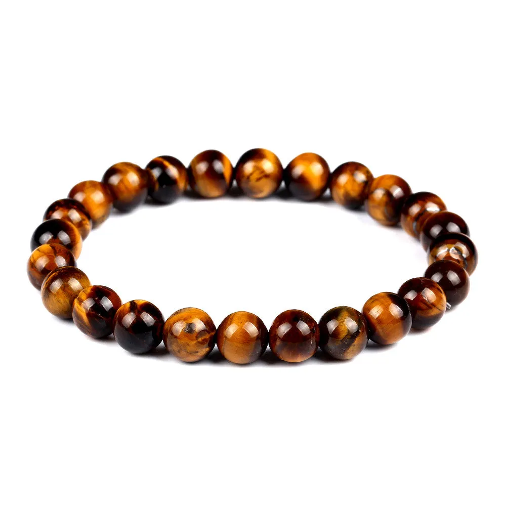 Fashion Tiger Eye Love Buddha Bracelet Elastic Rope Chain Lava Stone Bracelets Women Men Fine Jewelry pulsera brazalete