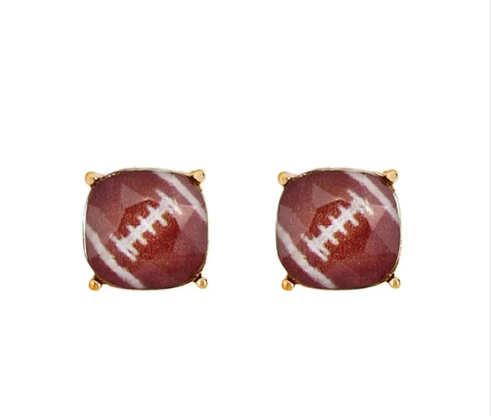 Football Cushion Stud Earrings