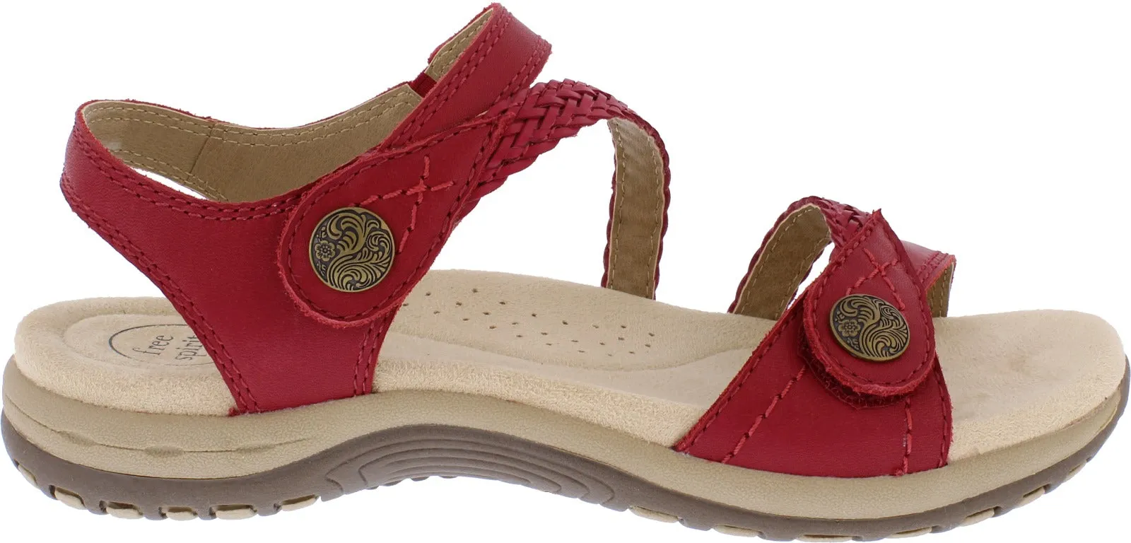 Free Spirit Malibu Chilli Pepper Women's Casual Touch Fastening Sandals