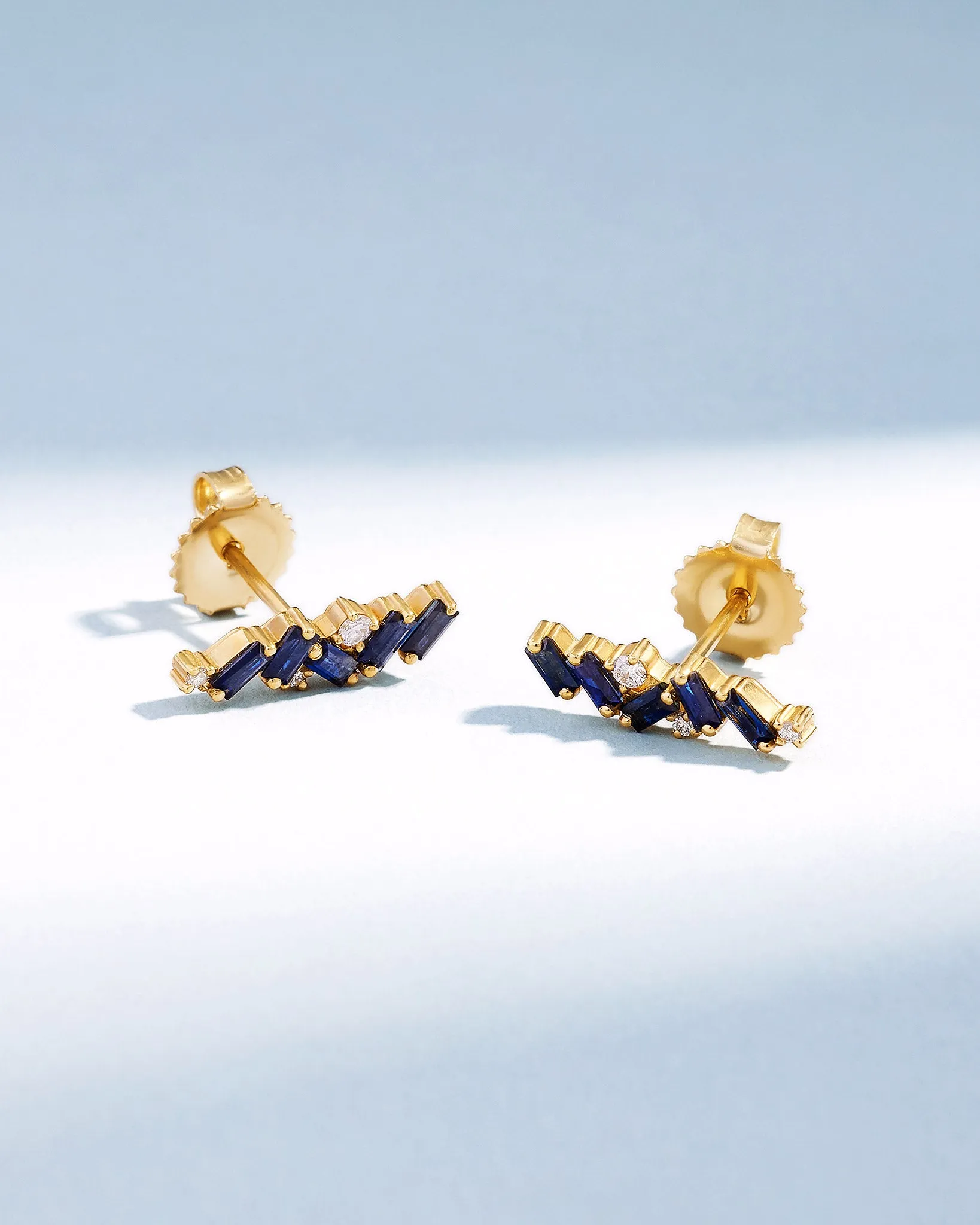 Frenzy Dark Blue Sapphire Studs