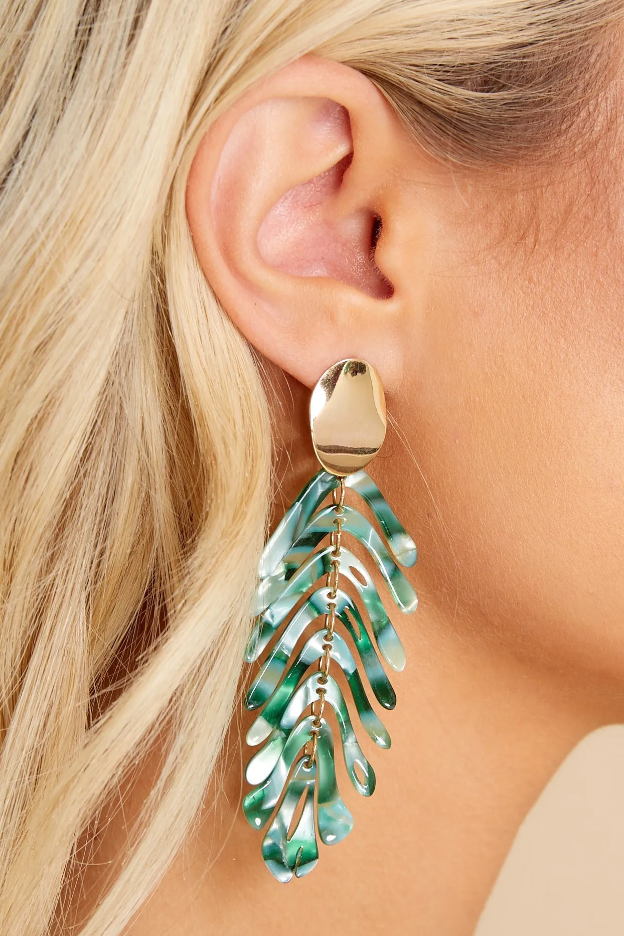 Garden Girls Green Statement Earrings