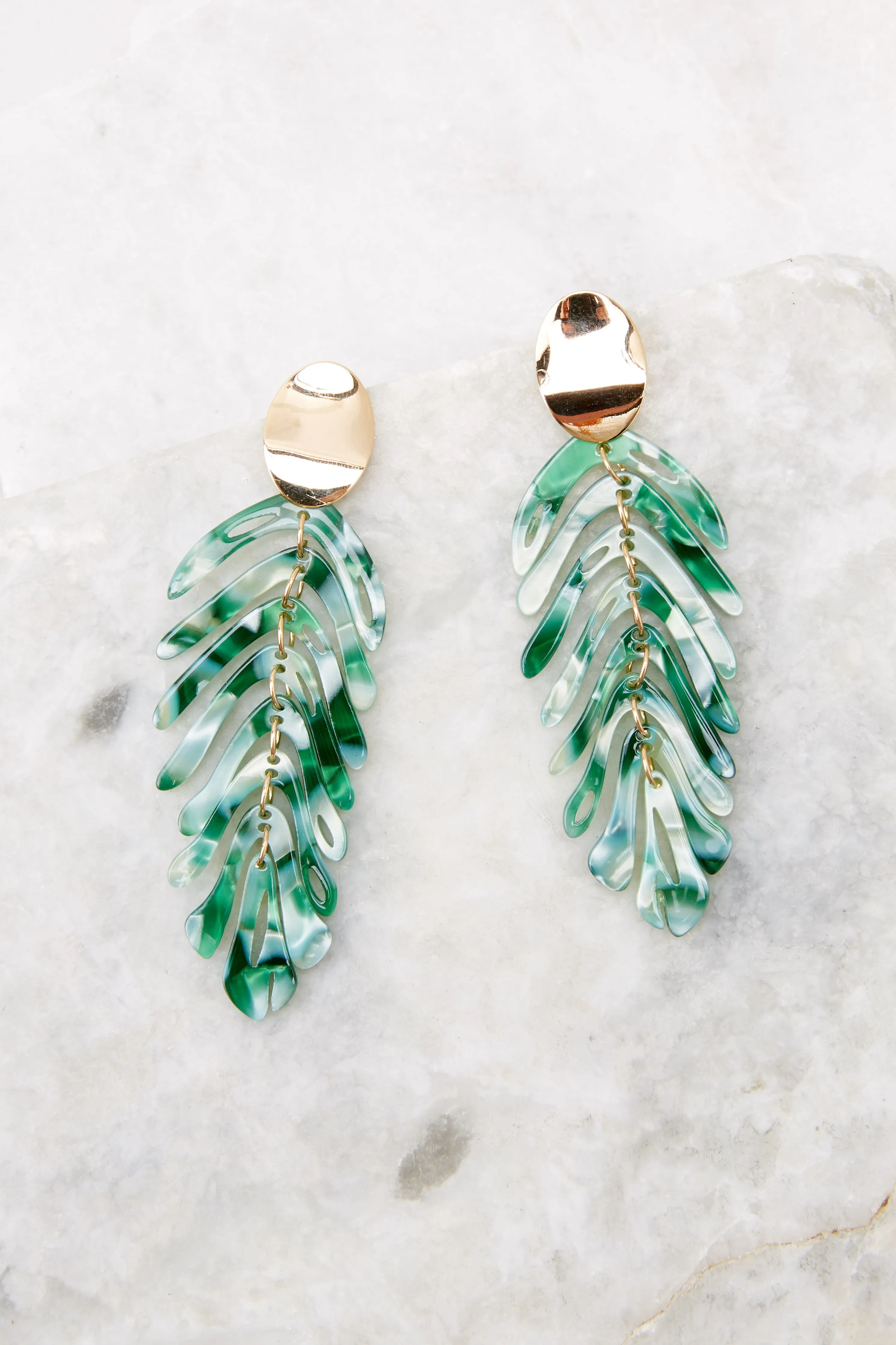 Garden Girls Green Statement Earrings