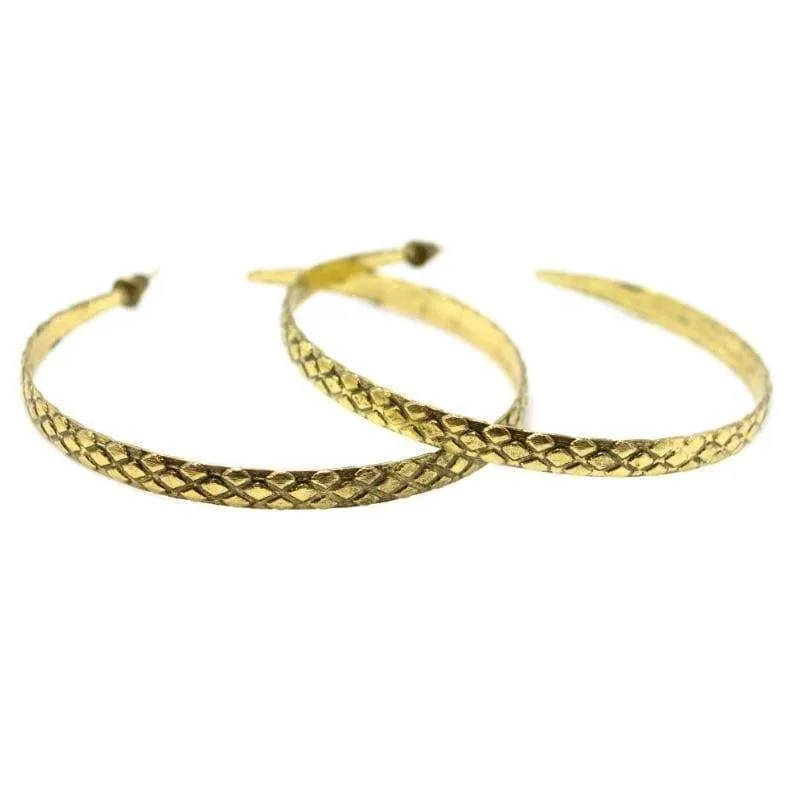 Give Me the Scoop Brass Hoop Earrings